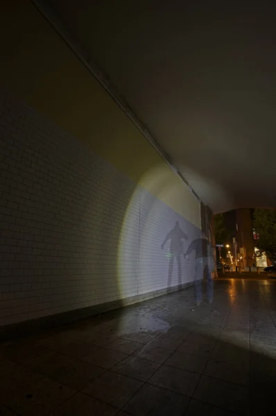 Pedestrian Underpass Night Place — Stock Photo, Image