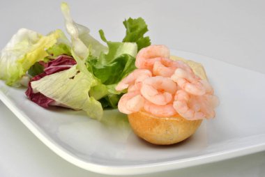 bazı taze organik karides yemek hazır