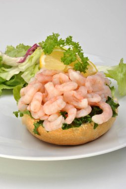 bazı taze organik karides yemek hazır