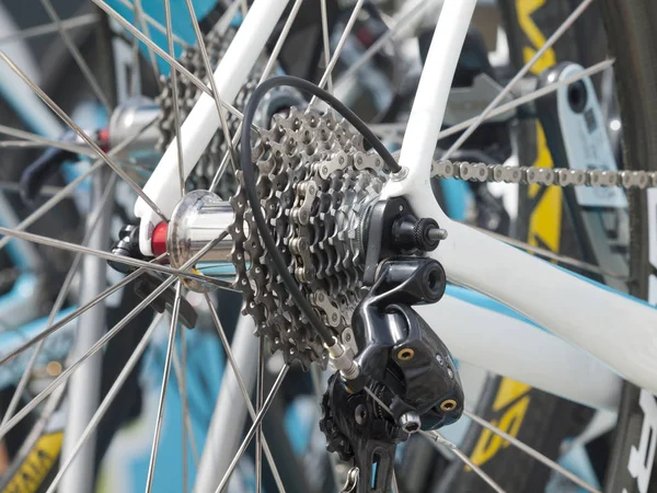 close-up photo of sporty bicycle details outdoor
