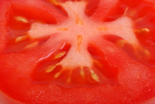 One Slice Organic Tomato Close View — Stock Photo, Image