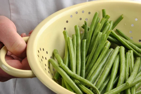 Wash Some Fresh Organic Healthy Beans — Stock Photo, Image