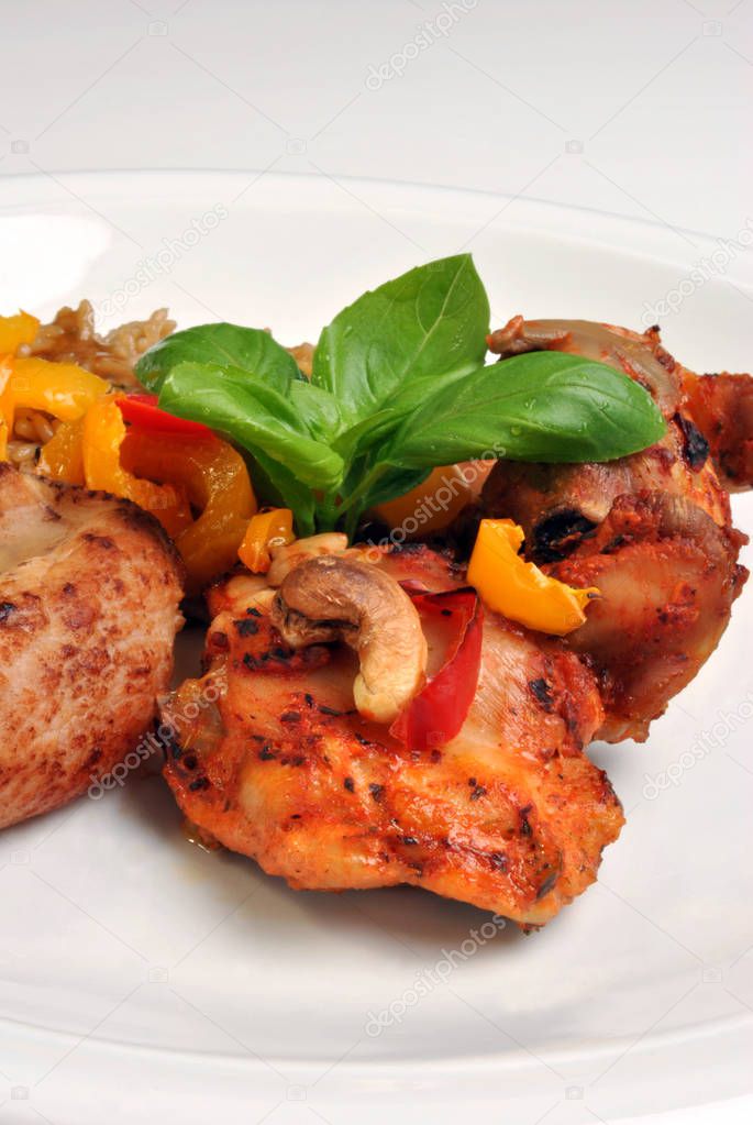 Grilled Marinated Organic Chicken Chasseur With Organic Paprika