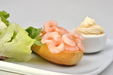 bazı taze organik karides yemek hazır