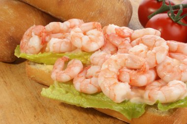 bazı taze Kral organik salata karides