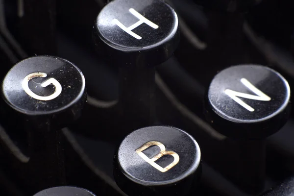 Πληκτρολόγιο Του Ένα Σκονισμένο Αντίκα Typwriter Κοντινό Πλάνο — Φωτογραφία Αρχείου