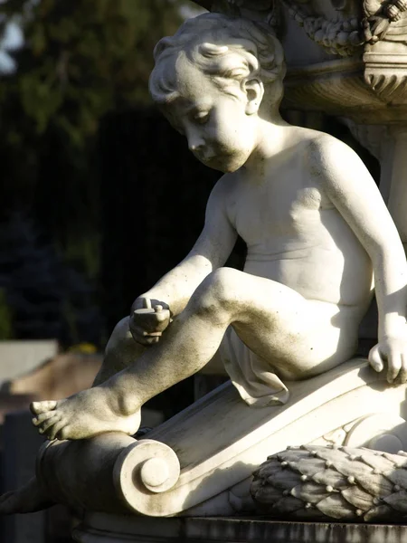 Foto Cerca Ángel Figura Cementerio —  Fotos de Stock