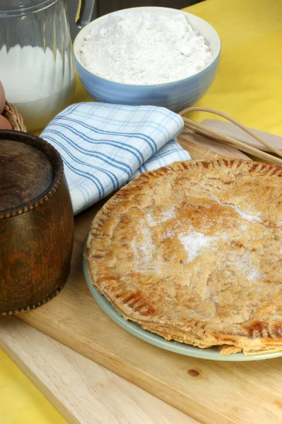 Gâteau Aux Fruits Aux Pommes Gros Plan — Photo