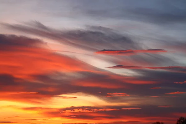 Himlen Med Grå Moln Vacker Solnedgång — Stockfoto