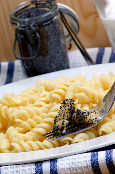 Gros Plan Pâtes Italiennes Savoureuses Faites Maison Avec — Photo