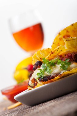 Chili Con Carne ile Taco yakın çekim