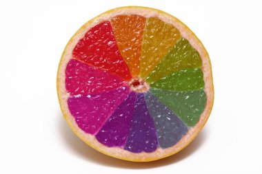 Beyaz arka plan üzerinde izole taze greyfurt Close-Up