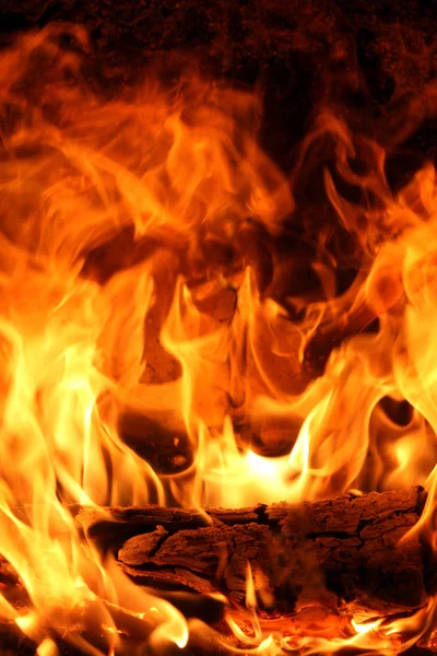 Bright Burning Charcoal Fireplace Close — Stock Photo, Image