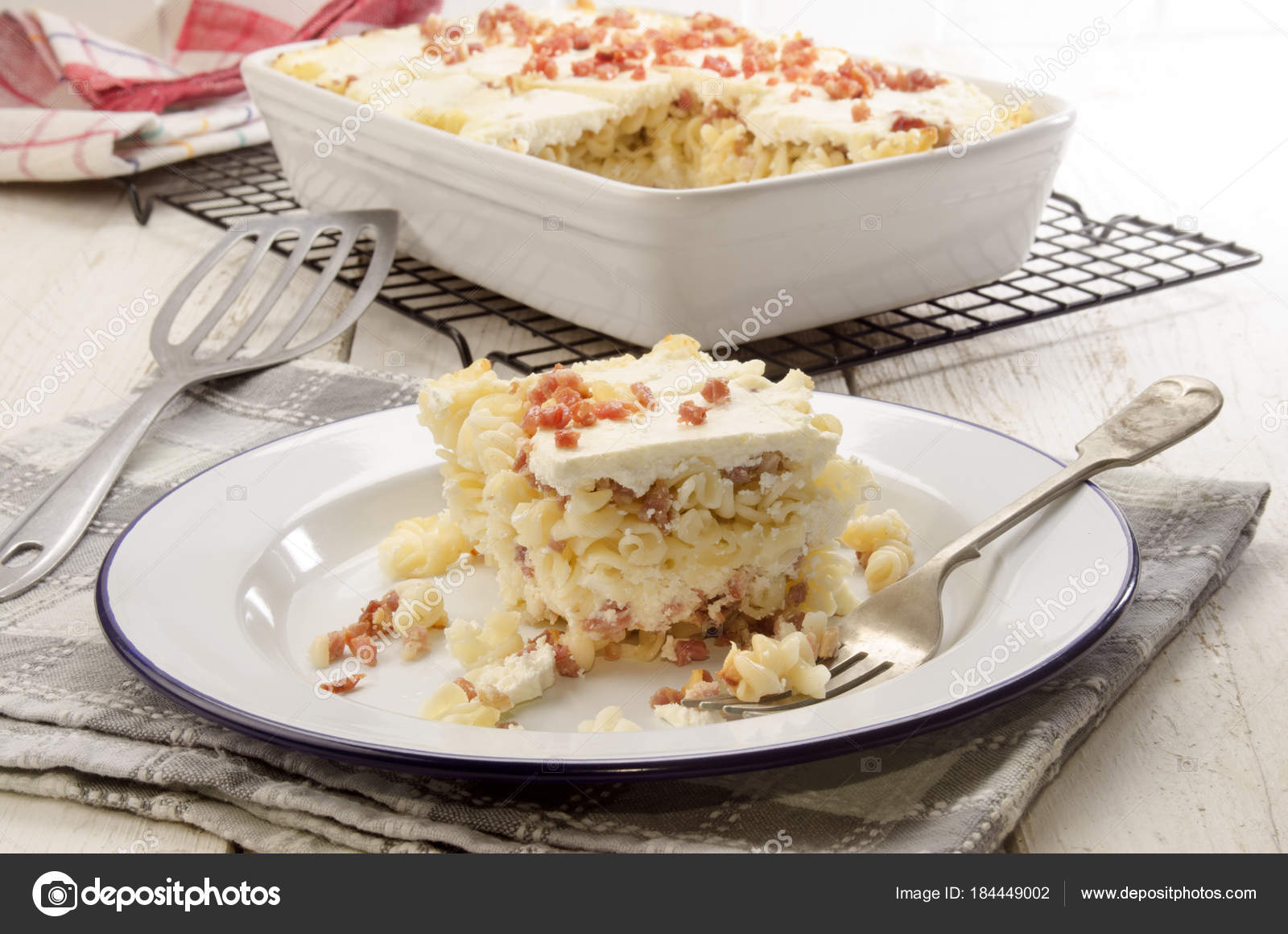 Authentic Hungarian Noodle Casserole Grilled Bacon Cottage Cheese