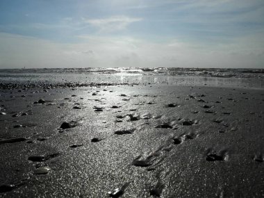 Batı Isle Beach Norderney, Almanya, Avrupa'nın yükselince Ebb