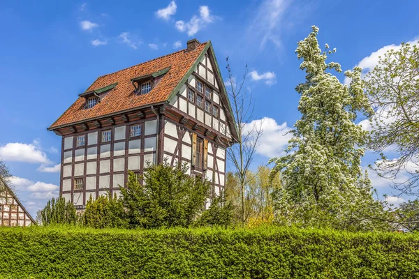 Drewniany Dom Dolnej Saksonii Niemcy — Zdjęcie stockowe