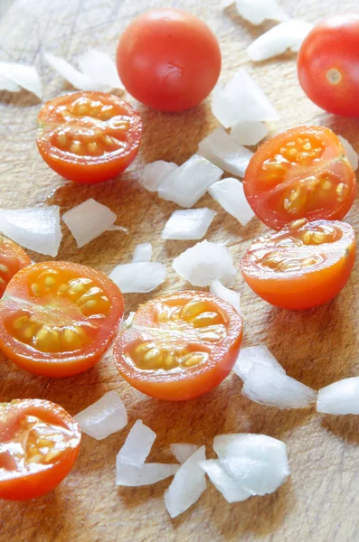 Close Van Biologische Met Tomaten Voor Gezonde Voeding Vol Vitaminen — Stockfoto