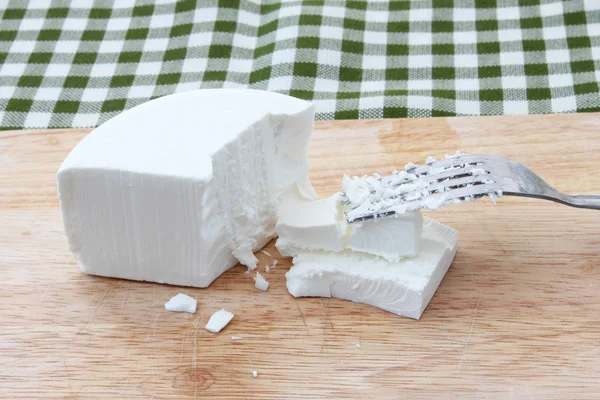 Gros Plan Savoureux Fromage Blanc Suisse Sur Table — Photo