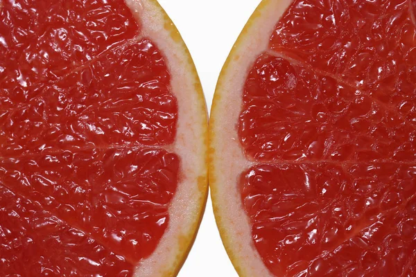 Nahaufnahme Von Frischer Grapefruit Isoliert Auf Weißem Hintergrund — Stockfoto