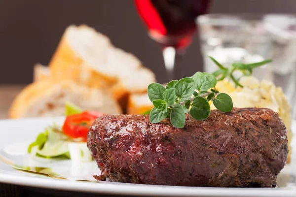 Steak With Wine close up