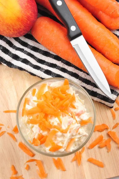 Salad Coleslaw Carrot Glass Stock Photo