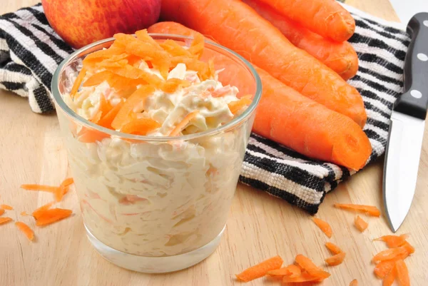 Salad Coleslaw Carrot Glass Stock Picture