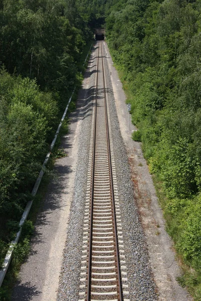 Close Foto Detalhes Estrada Ferro Livre — Fotografia de Stock