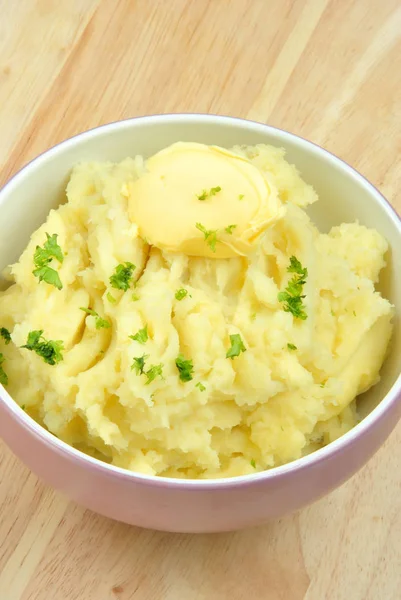 Hot Mashed Potatoes Bowl Close — Stock Photo, Image