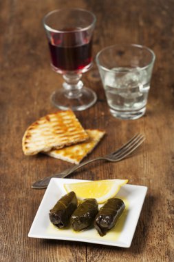 Lezzetli Dolmades. Atış kapatın