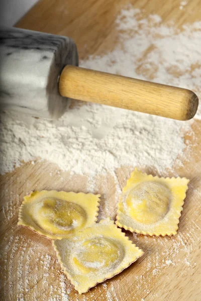 Close Italiano Ravioli Pasta Cozinha — Fotografia de Stock