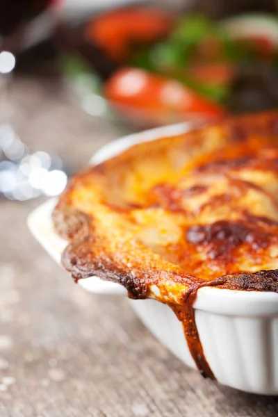 Traditional Lasagna Baking Plate Close — Stock Photo, Image