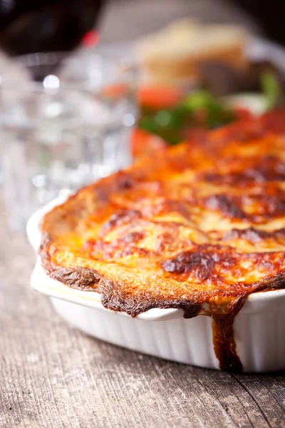 Traditional Lasagna Baking Plate Close — Stock Photo, Image