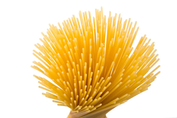 Primo Piano Spaghetti Crudi Fatti Casa Sul Tavolo — Foto Stock