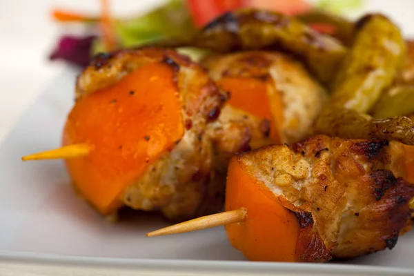 Close Tasty Grilled Chicken Plate — Stock Photo, Image