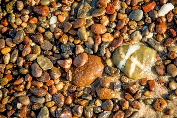 Kieselsteine Einem Strand Nahaufnahme — Stockfoto