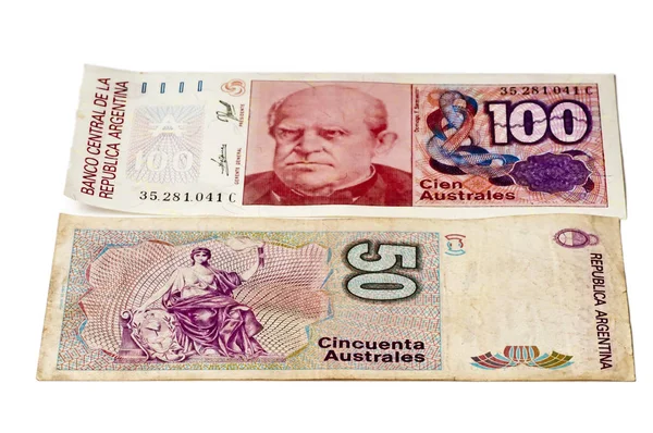 阿根廷货币的特写照片背景 — 图库照片