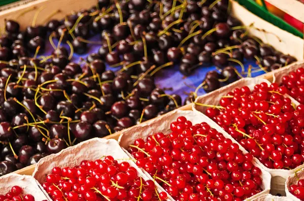 Foto Ravvicinata Bacche Fresche Ribes Rosso Crudo — Foto Stock