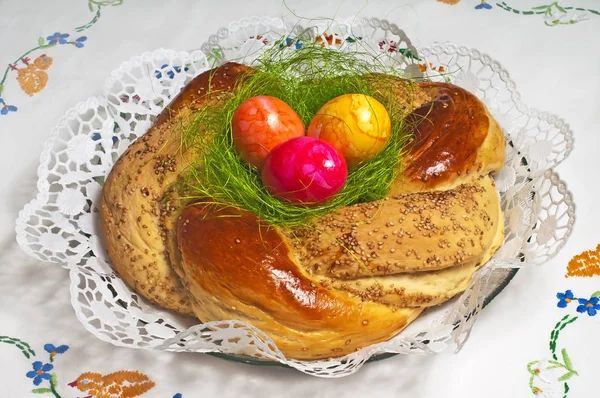 Close Delicious Easter Bread — Stock Photo, Image