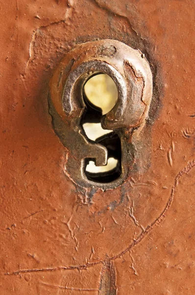 Namaloval Staré Rezavé Keyhole Detail — Stock fotografie