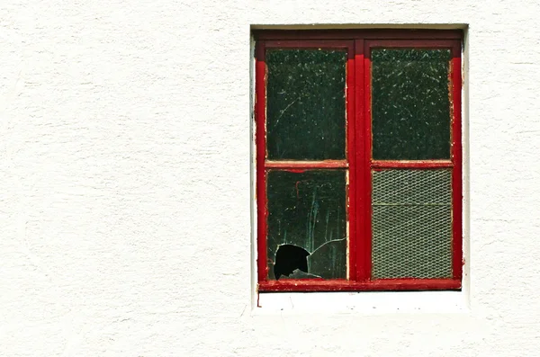 Old Window Broken Glass — Stock Photo, Image