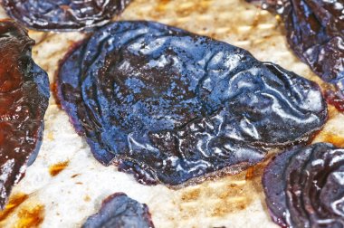 Olgun Damsons yakın çekim yukarı