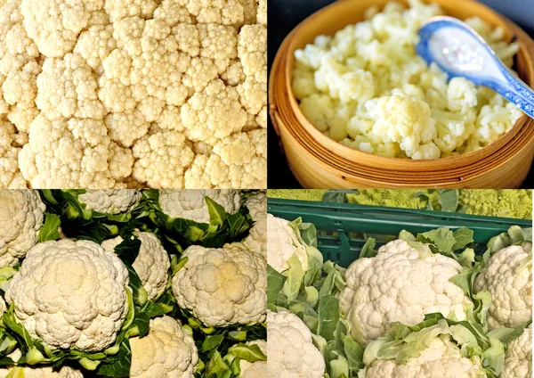 Primer Plano Coliflor Mercado Agricultores — Foto de Stock