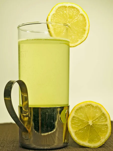 Copo Chá Limão Quente Close — Fotografia de Stock