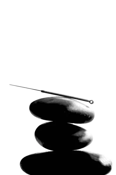 Igły Akupunktury Bliska Strzał — Zdjęcie stockowe