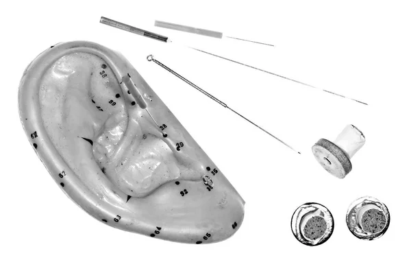 针灸针耳模型 — 图库照片