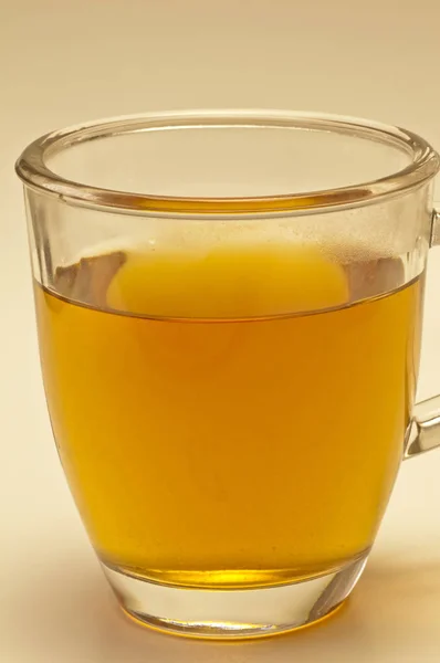 Heißer Oswego Tee Transparenter Tasse Nahaufnahme — Stockfoto