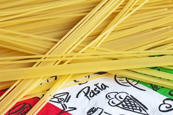 Close Homemade Raw Spaghetti — Stock Photo, Image