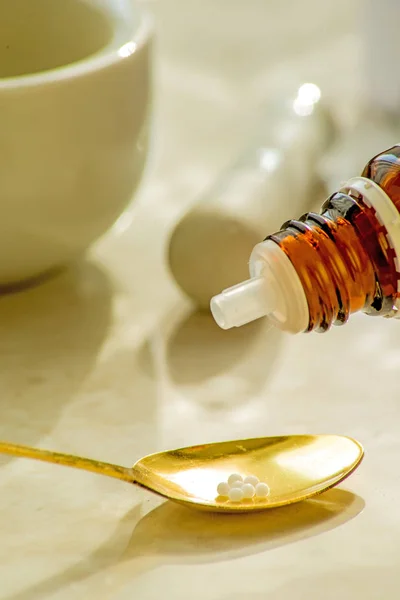 Homeopathische Bolletjes Close Shot — Stockfoto