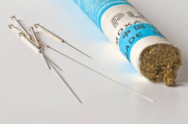 Acupuncture Needles. Medicine concept clipart