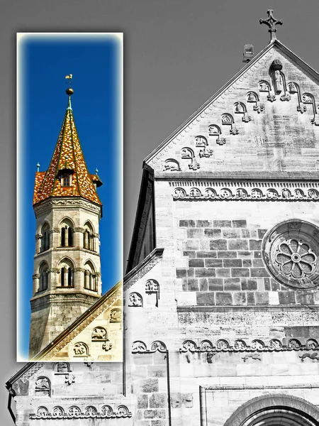 Foto Dell Antica Chiesa Con Una Torre Fuoco — Foto Stock